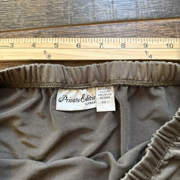 Vintage Chico’s Private Edition Leopard Print Top & Taupe Maxi Skirt Set Size 1 - Picture 9 of 11